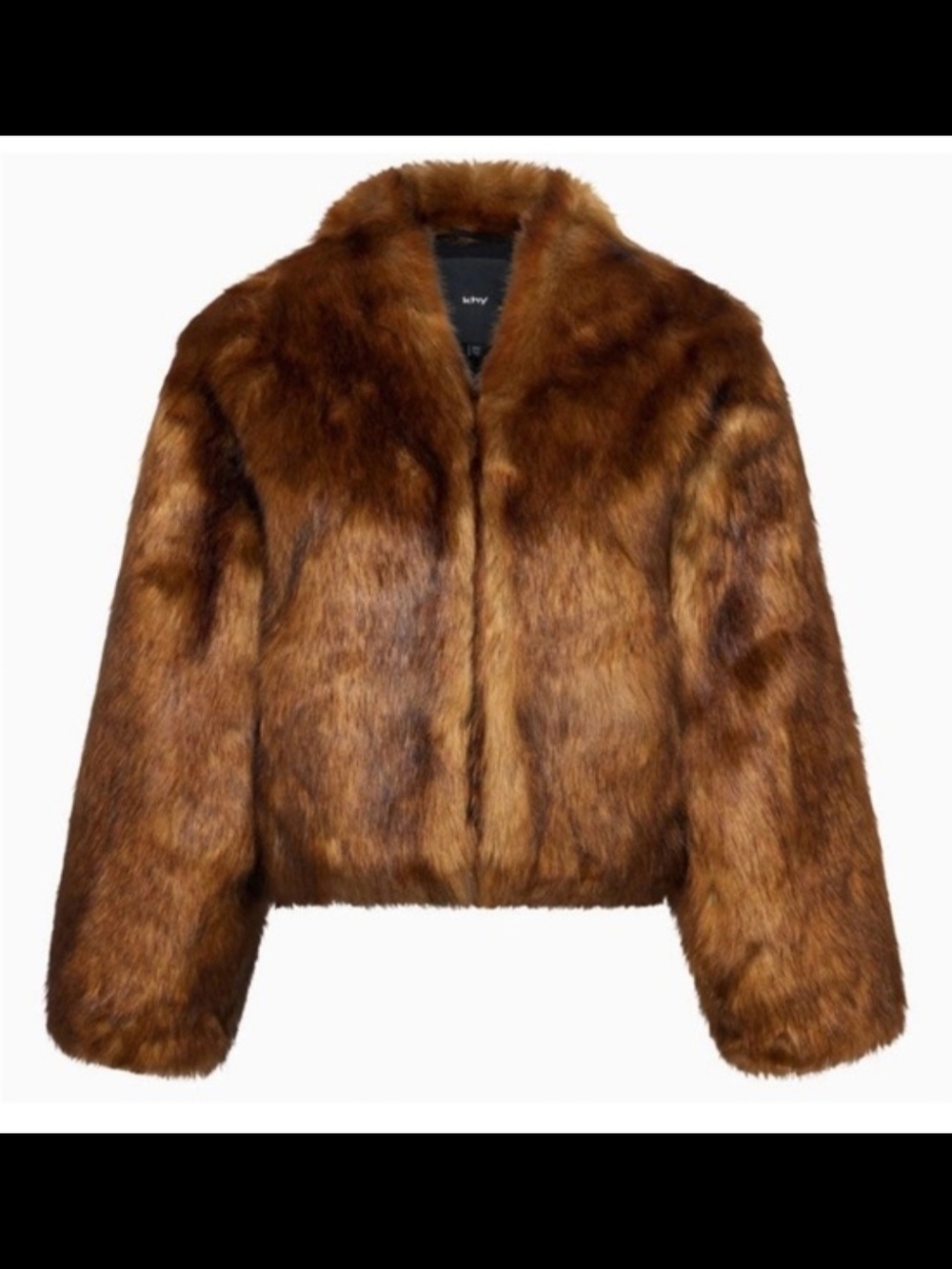 Khy Plush Brown Faux Fur Teddy Jacket - Women's Short Coat